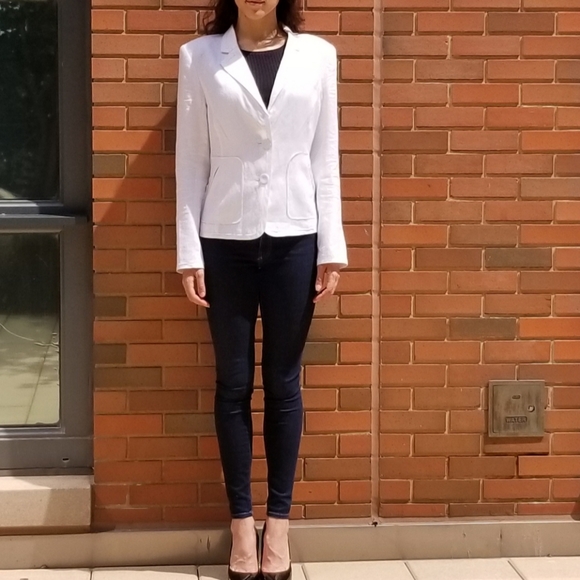 Magaschoni White Linen Jacket sz S NEW $248 - Picture 5 of 6